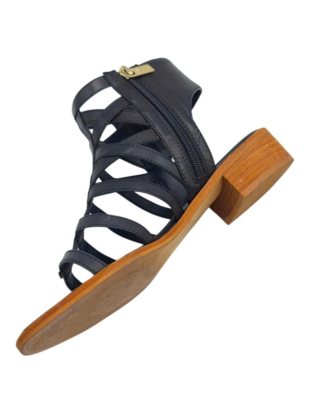 ISOLA Genuine Leather Gladiator Strappy Sandals Black Size 9 - Picture 8 of 8